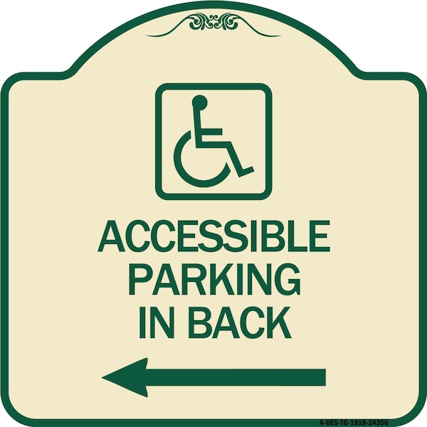 Signmission Accessible Parking on Left Arrow W/ Graphic Heavy-Gauge Aluminum Sign, 18" x 18", TG-1818-24356 A-DES-TG-1818-24356 - main